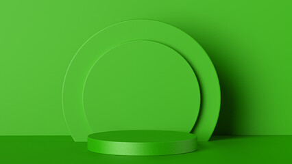 3D  Empty Shape Light Green Background