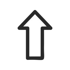Fototapeta premium Minimalistic black and white upward arrow icon on white background