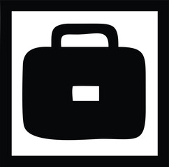 Simple black briefcase icon representing business travel and work essentials for modern digital use