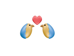 love bird icon 3d illustration render