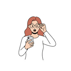 a shocked woman with a phone