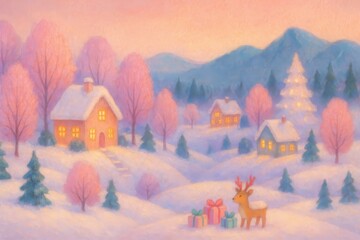 Christmas and Winter Holiday Background in Festive Seasonal Style