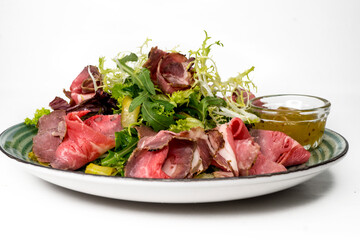 raw beef steak with vegetables