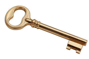 Ornate Golden Key isolated on a transparent background