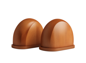 Two Wooden Dome Objects isolated on a transparent background
