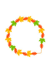 Autumn frame with leaves reaction for Instagram and Facebook