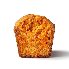 Carrot Muffin with Visible Carrot Pieces and Crumbly Texture