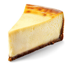 Slice of Classic Cheesecake with Graham Cracker Crust