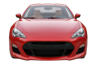 Naklejka premium Red sports car front view isolated on transparent background