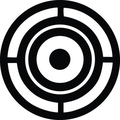 Concentric circles target symbol with crosshairs represents focus aim accuracy and precision for business and sport