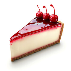 Slice of Cheesecake with Cherry Topping and Glaze