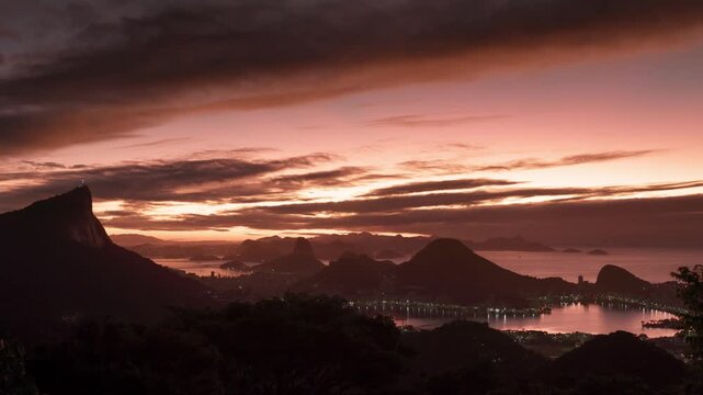 Rio de Janeiro Brazil &ndash; Epic 4K UHD City Panorama at Sunrise Golden Hour Real Time