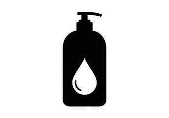 Fototapeta premium Professional sanitizer bottle icon with liquid drop, symbolizing hygiene and cleanliness for modern health awareness