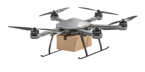 Drone carrying package