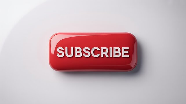 Red subscribe button with white text on a white background