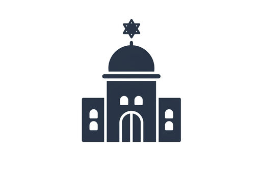 dark blue synagogue building icon clip art preview