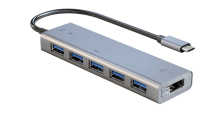 Gray USB-C to multiple USB adapter