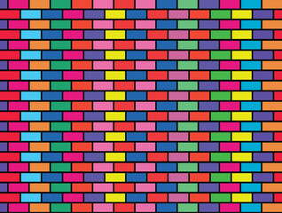 colorful bricks wall background vector