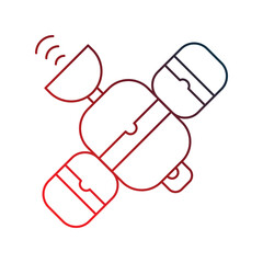 Satellite gradient outline icon with white background vector stock illustration