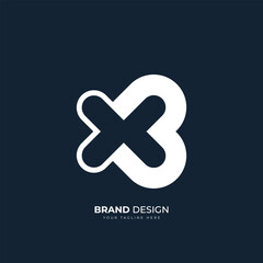 Letter Xb or Bx initial unique modern monogram logo