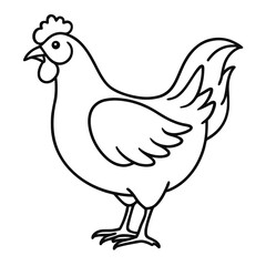 simple chicken line art