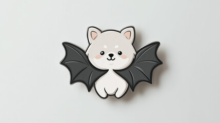 Obraz premium Cute shiba inu dog wearing bat wings for halloween costume