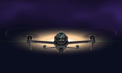 DJI Mavic Pro 4 vector graphic - Professional Drone illustration, use as is or edit and customise as required - editable drone template -filmi and shoot at 8K for professional drone operators