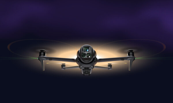 DJI Mavic Pro 4 vector graphic - Professional Drone illustration, use as is or edit and customise as required - editable drone template -filmi and shoot at 8K for professional drone operators