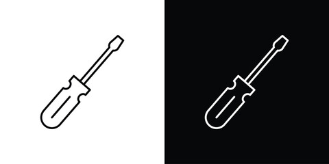 Screwdriver icons. vector symbol illustrations.
