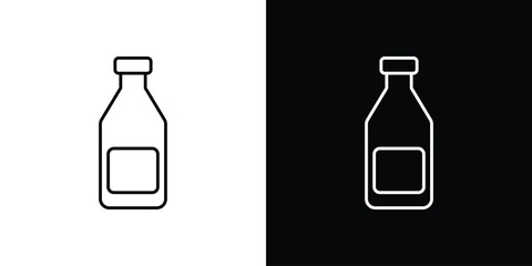 Sauce bottles icons. vector symbol illustrations.
