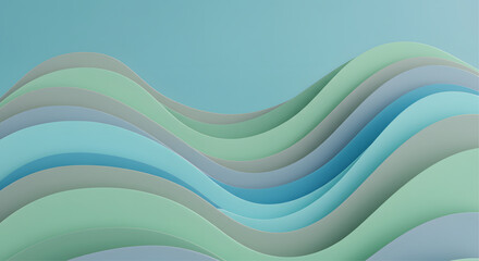 Fototapeta premium Abstract Ocean Waves in Soft Blue and Green Hues