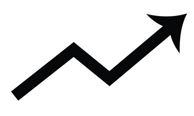 3D Upward Trending Arrow on White Background | Symbolizing Growth, Success, and Financial Gain