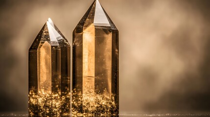 Smoky Quartz Crystals Towers Macro Photography