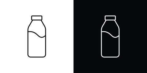 Milk bottle icons. vector symbol illustrations.