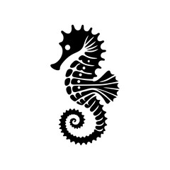 Stylized Seahorse Silhouette Vector Illustration for Nautical and Ocean Themes