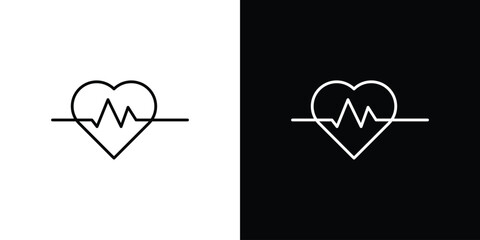 Heartbeat icons. vector symbol illustrations.