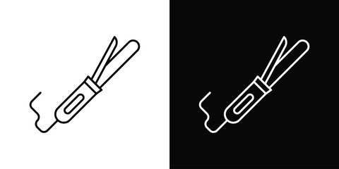 Hair curler icons. vector symbol illustrations.