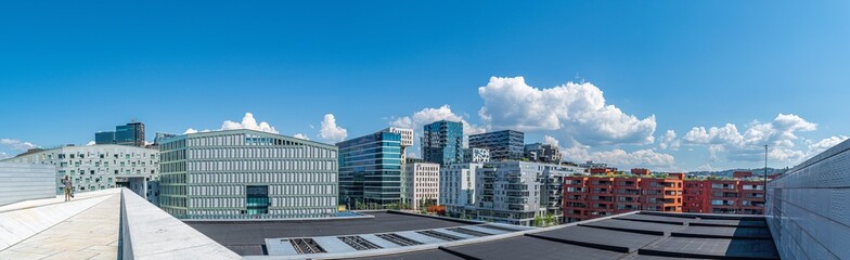 Nel centro di Oslo in una normale mattina di inizio estate