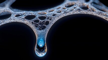 Intricate Web with Dewdrop Macro Photography
