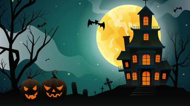 Halloween spooky loop 4k animation background