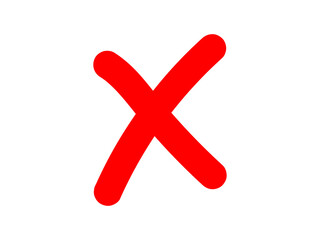 Fototapeta premium Bold Red 'X' Symbol Against a Stark Black Backdrop, Emphasizing Rejection or Negation with Simple Geometric Design