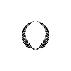 Laurel wreath solid icon vector art, Vector of round laurel wreath silhouette design