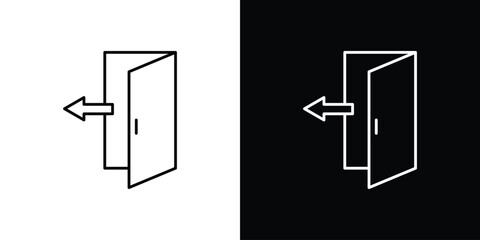 Exit icons. vector symbol illustrations.