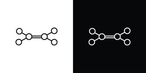 Ethylene molecule icons. vector symbol illustrations.