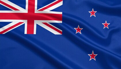 "New Zealand national flag featuring the Union Jack and Southern Cross constellation on a blue field, symbolizing heritage and geographic identity."