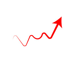 Red Arrow Rising Graphically on a Solid Black Background, Depicting Growth, Success, and Positive Trends Ahead.