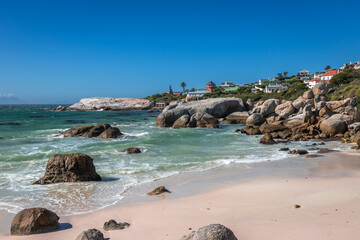 Exposure of Boulders Beach aka Boulders Bay, popular spot because it is the only African beach where Penguins can be seen. © Paulo