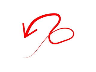 Dynamic Red Arrow Swirls and Curves Against a Stark Black Backdrop for Emphasis and Artistic Impact