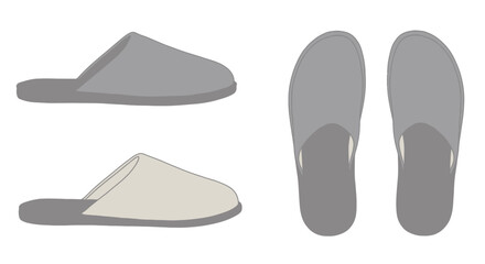 Elegant vector illustration showcasing comfortable house slippers in a clean design