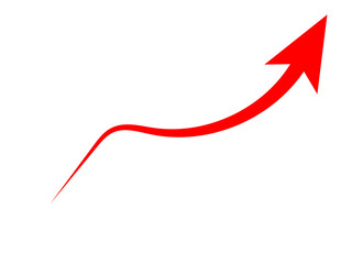 Bold Upward Trend: Dynamic Red Arrow Ascending on a Sleek Black Backdrop, Illustrating Growth and Success